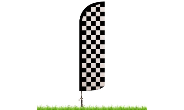 Black and White Check Advertising Flag